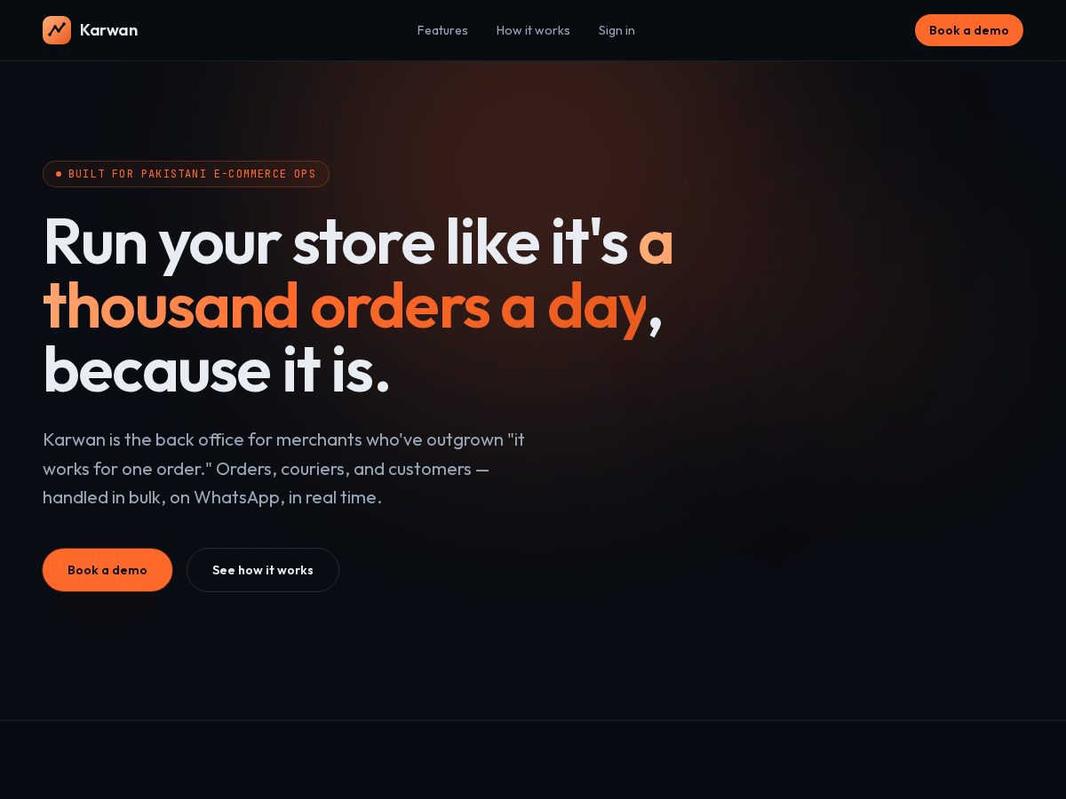 Landing-page snapshot of karwanapps.com