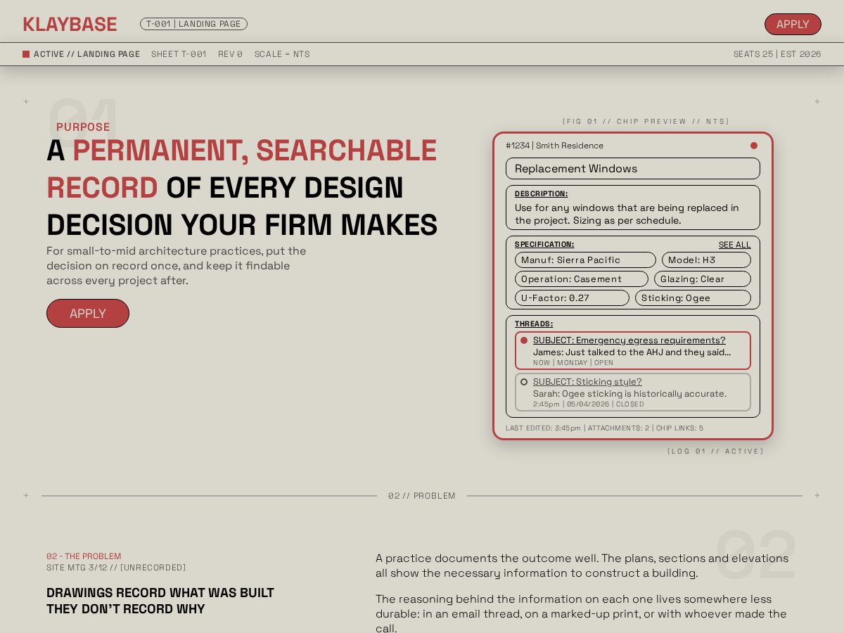 Landing-page snapshot of klaybase.com