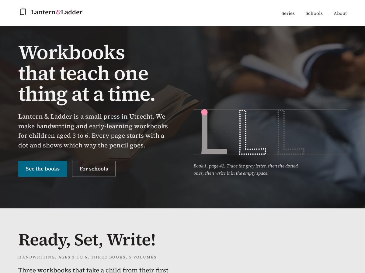 Landing-page snapshot of lanternladder.com