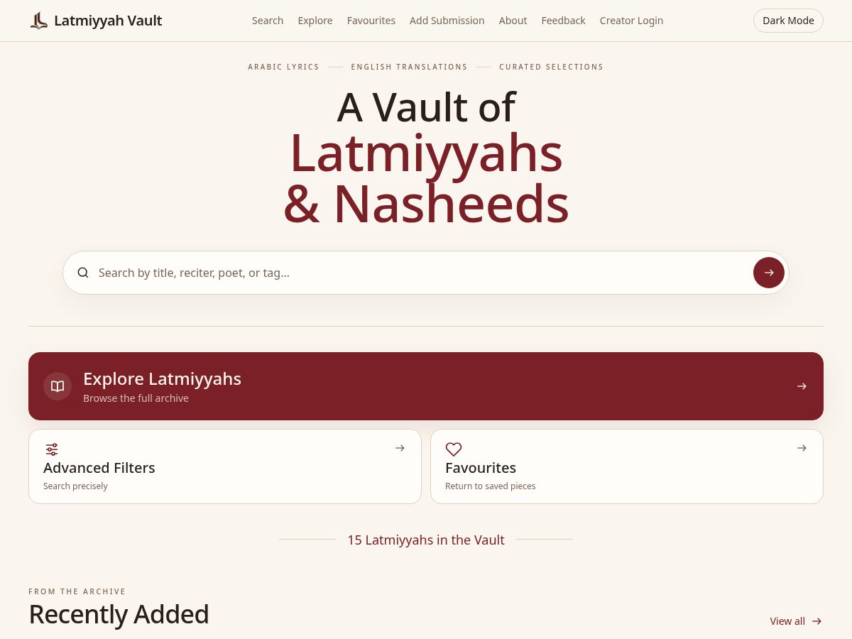 Landing-page snapshot of latmiyyahvault.com