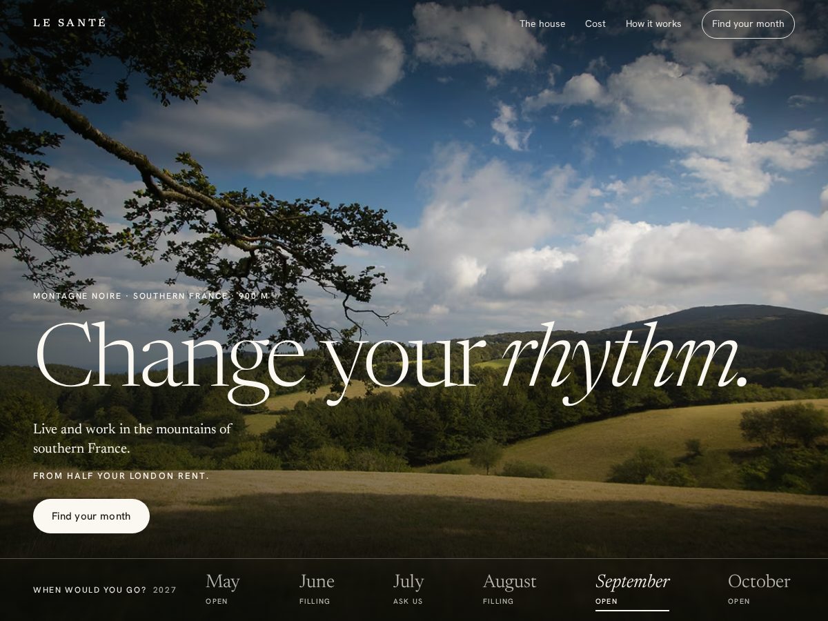 Landing-page snapshot of lesantefrance.com