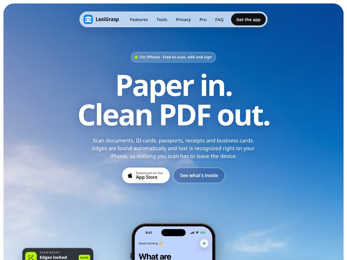 Landing-page snapshot of lexigrasp.site