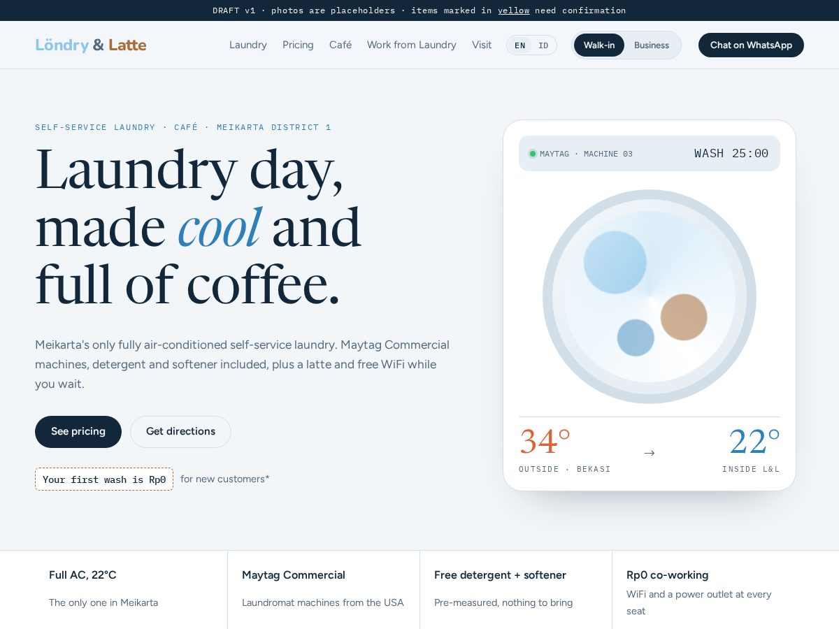 Landing-page snapshot of londrylatte.com