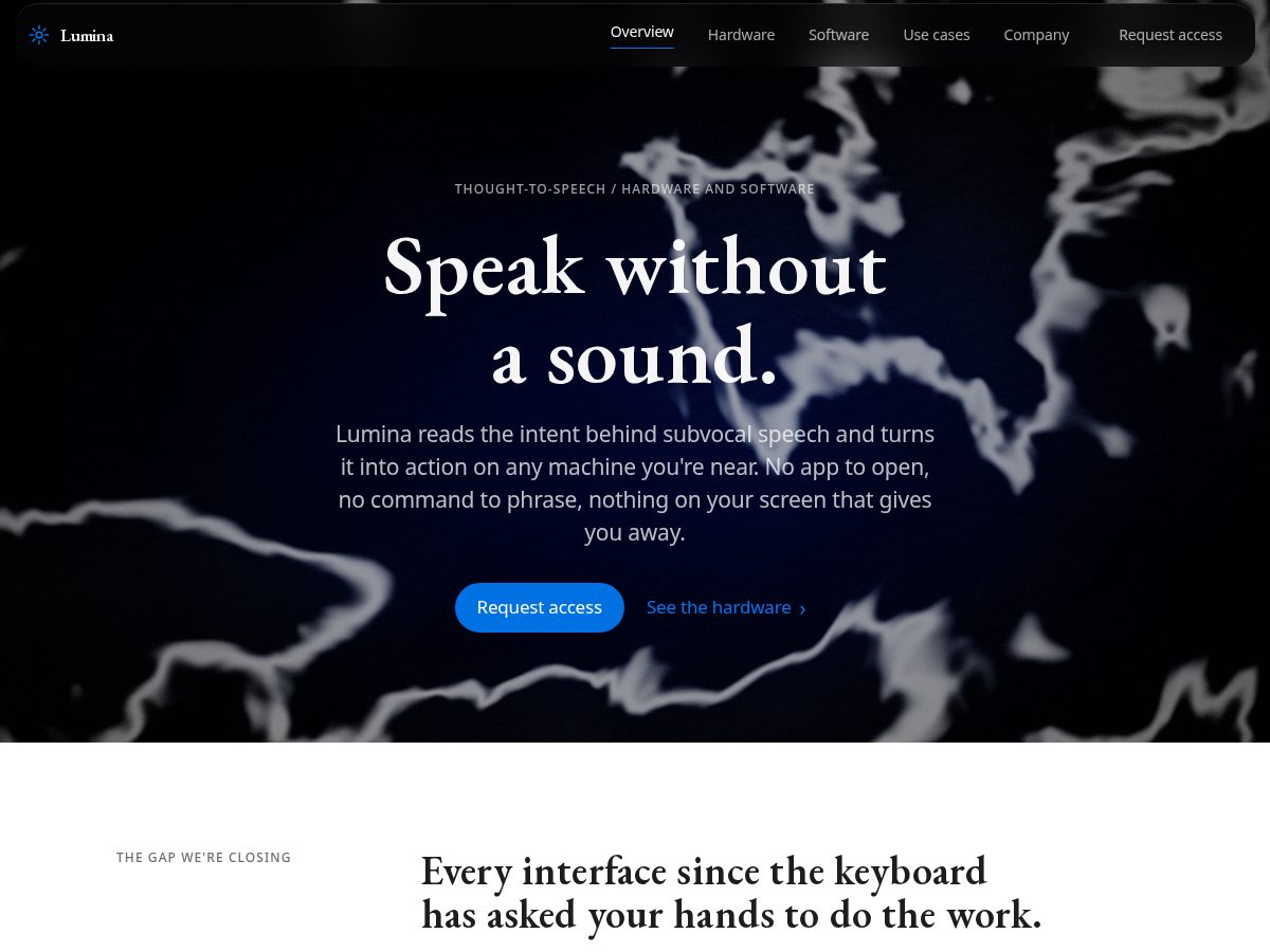 Landing-page snapshot of luminawearables.com