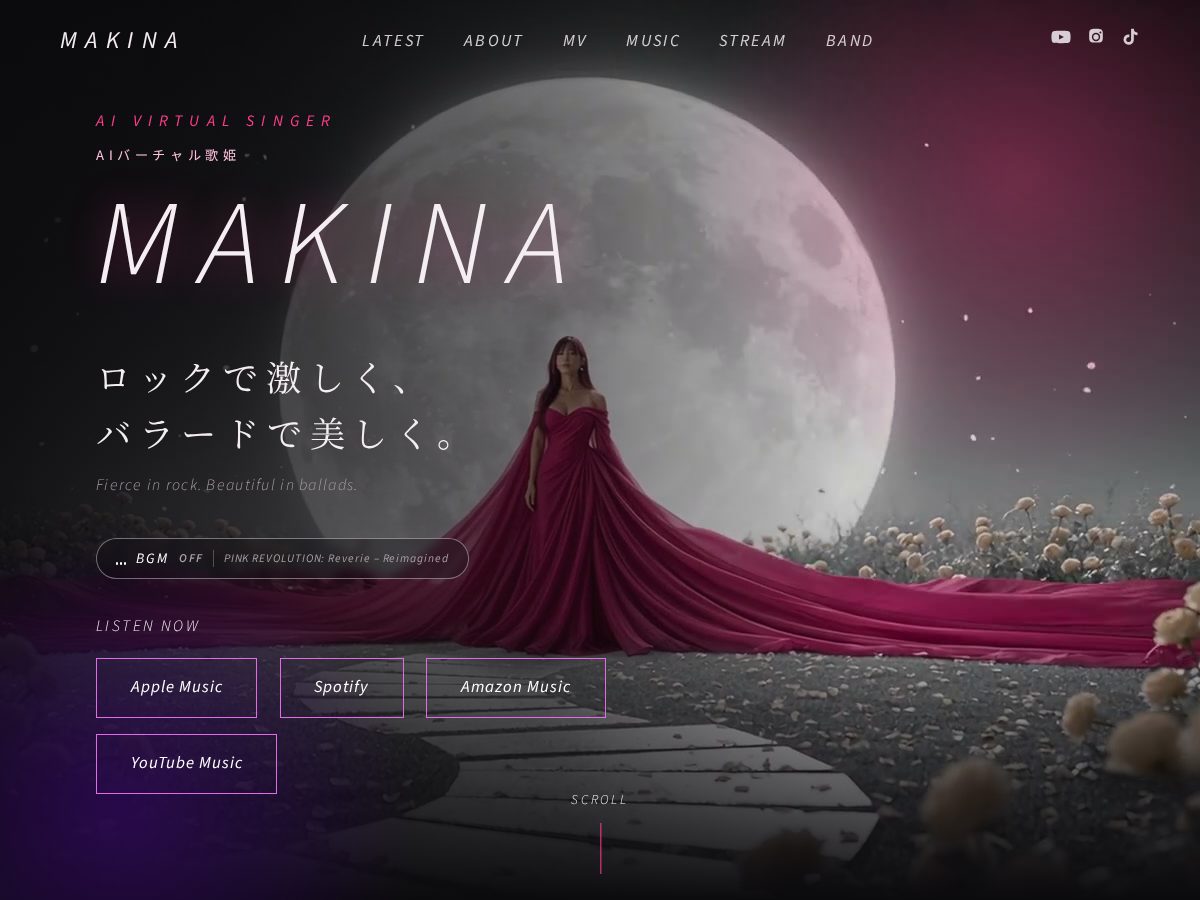 Landing-page snapshot of makina-official.com