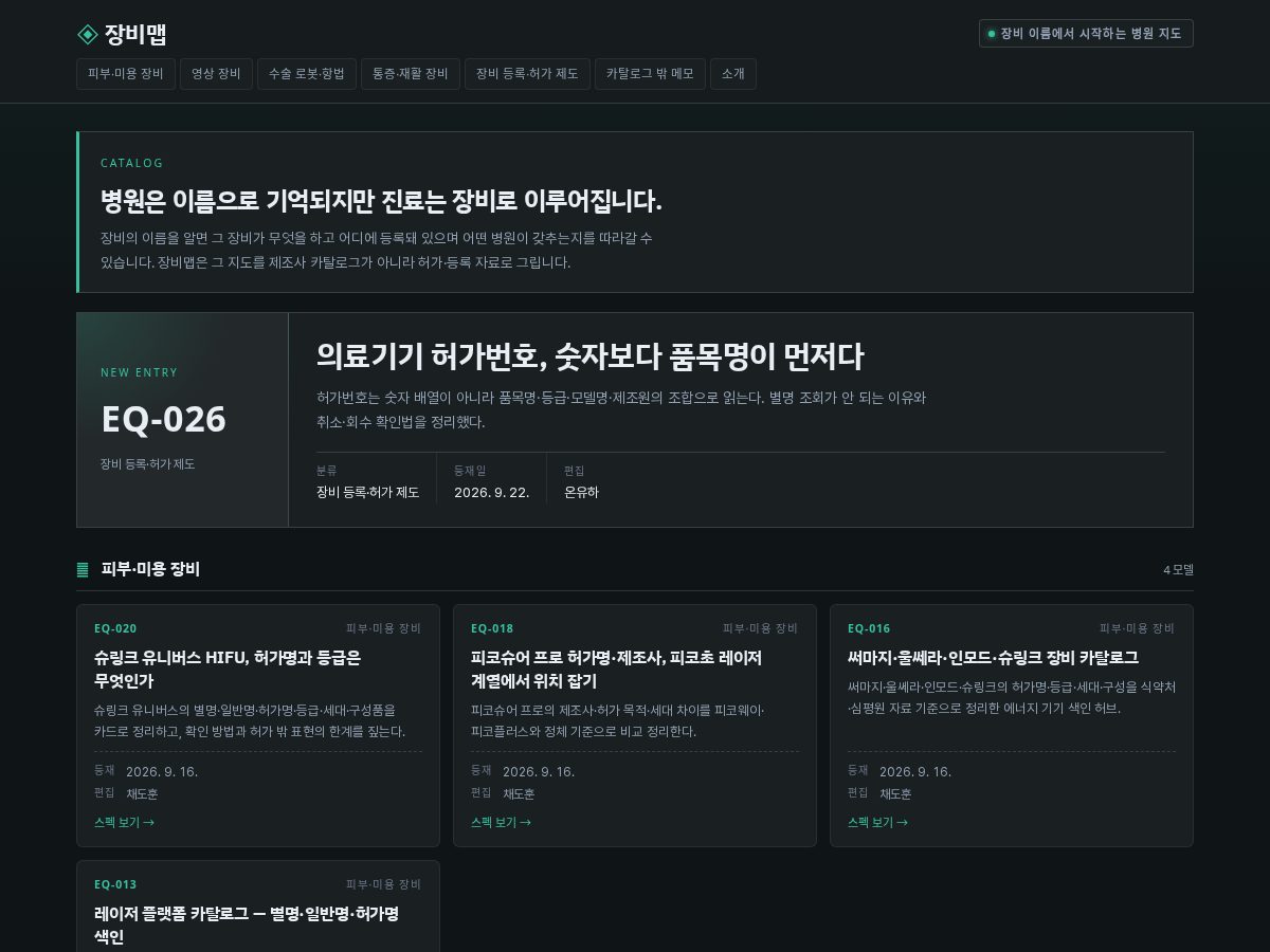 Landing-page snapshot of medequipmap.com