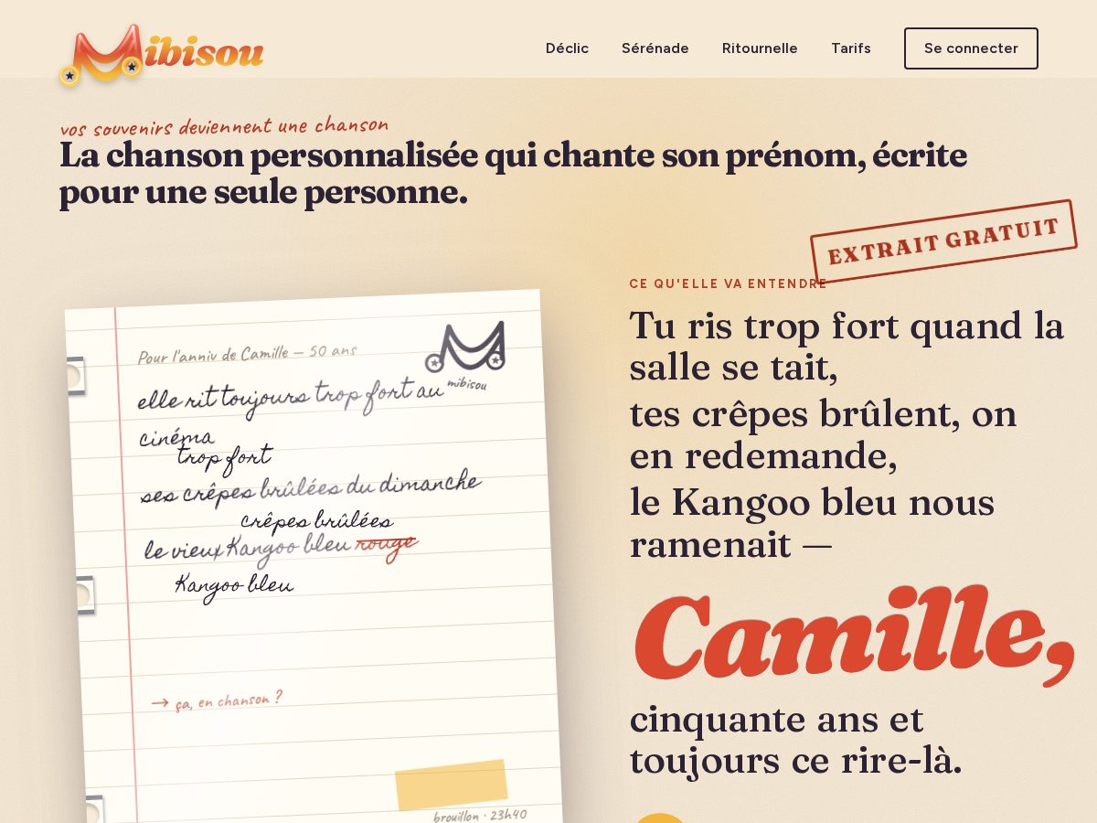 Landing-page snapshot of mibizou.com