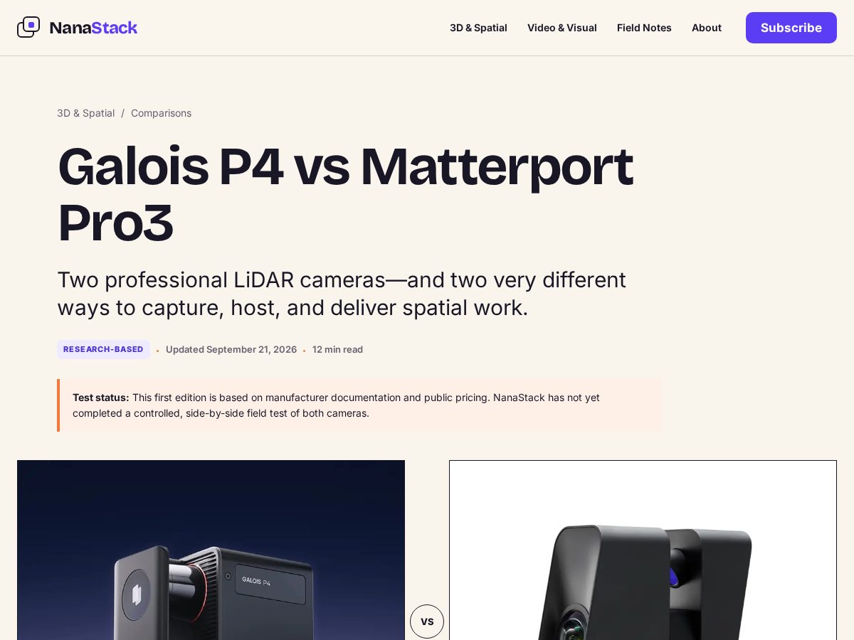 Landing-page snapshot of nanastack.com