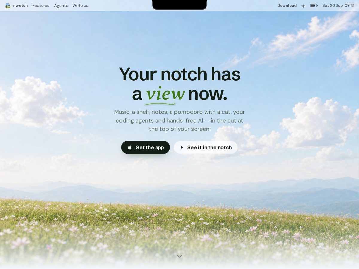 Landing-page snapshot of nwetch.tech
