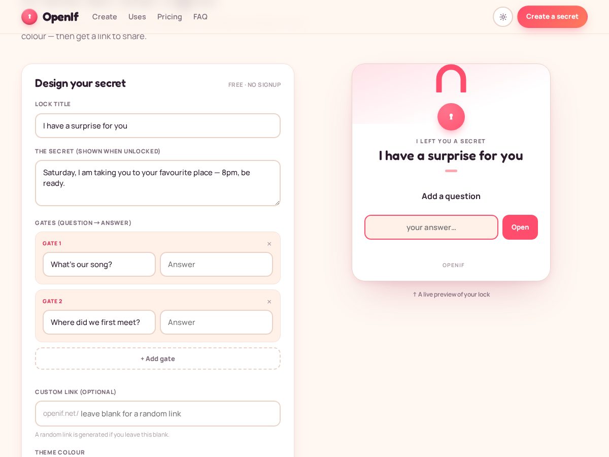 Landing-page snapshot of openif.net