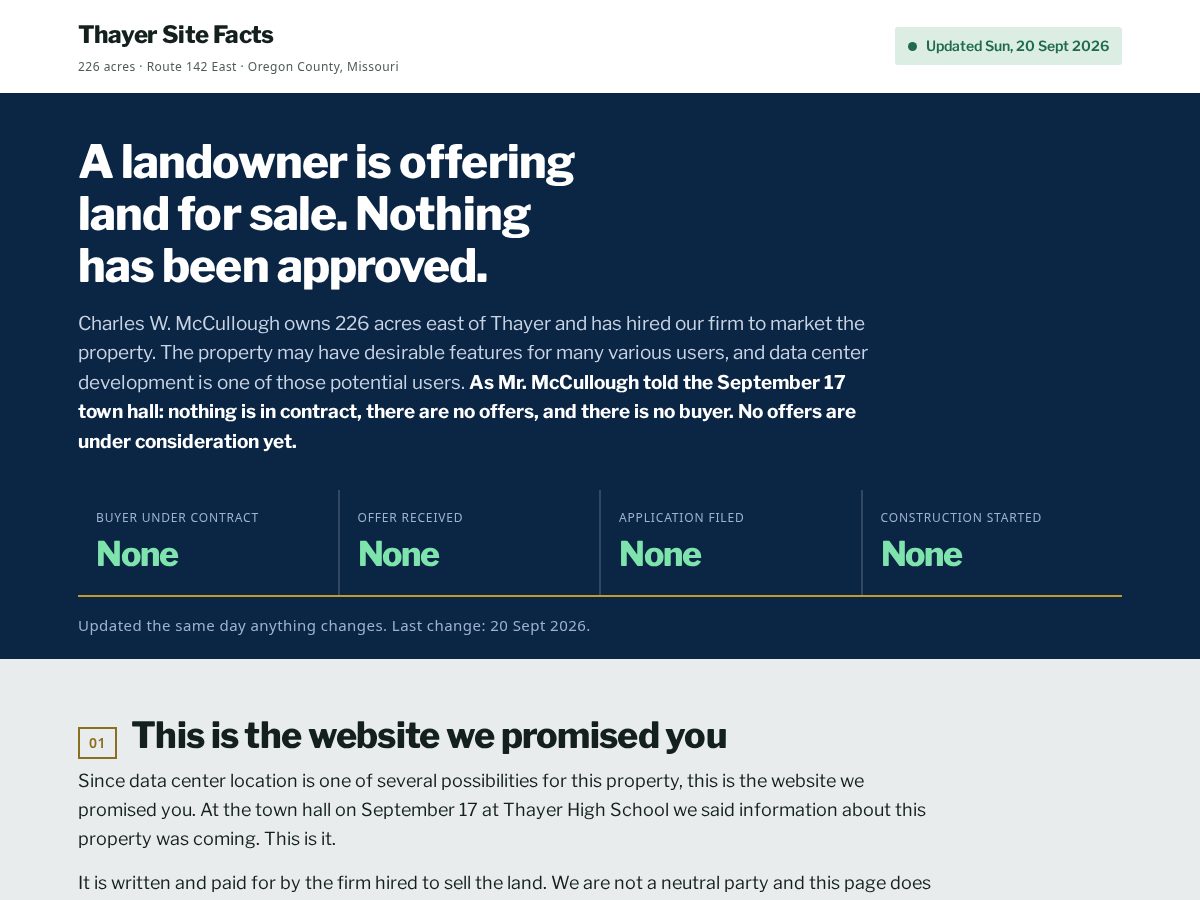 Landing-page snapshot of oregoncountysitefacts.com