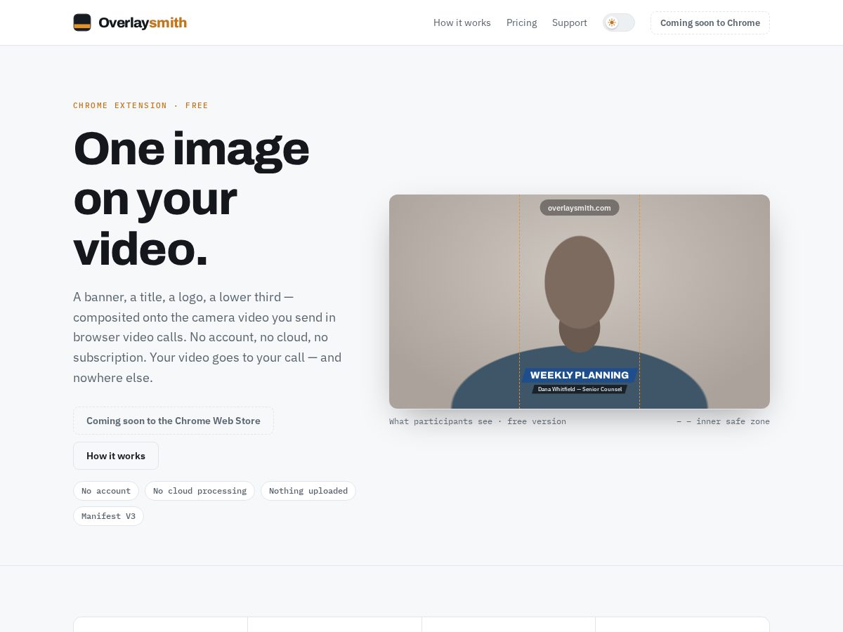 Landing-page snapshot of overlaysmith.com