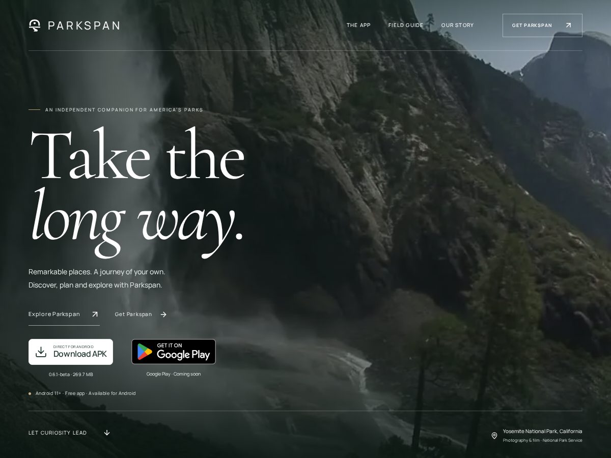 Landing-page snapshot of parkspan.com