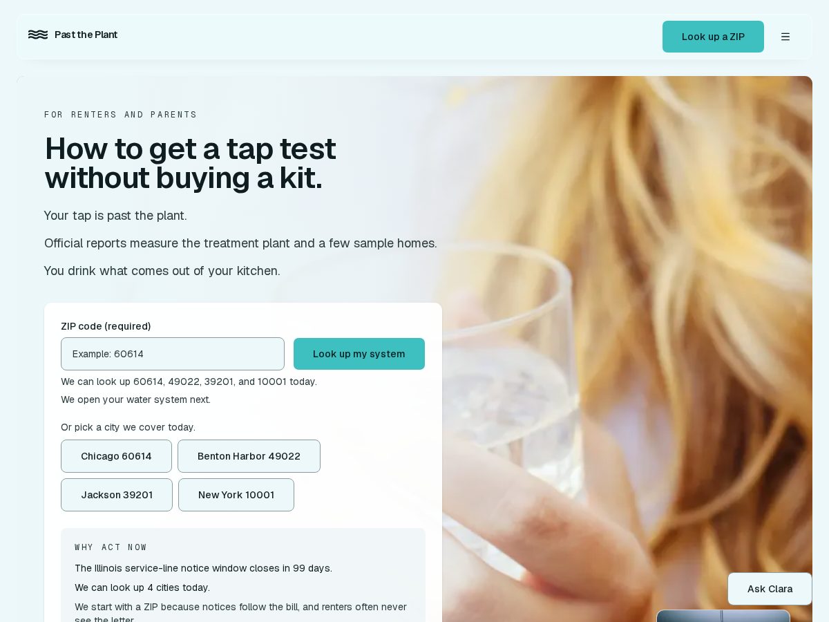 Landing-page snapshot of pasttheplant.com
