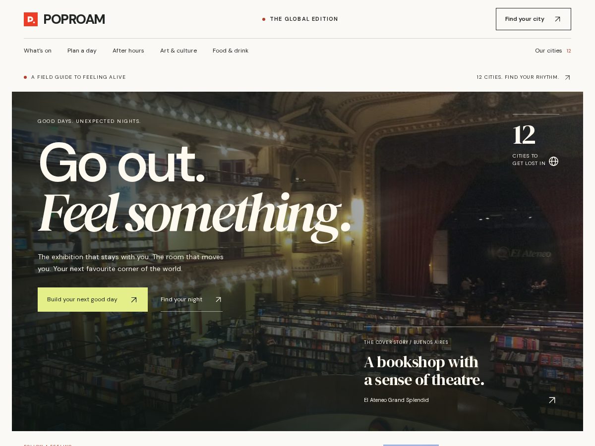 Landing-page snapshot of poproam.com