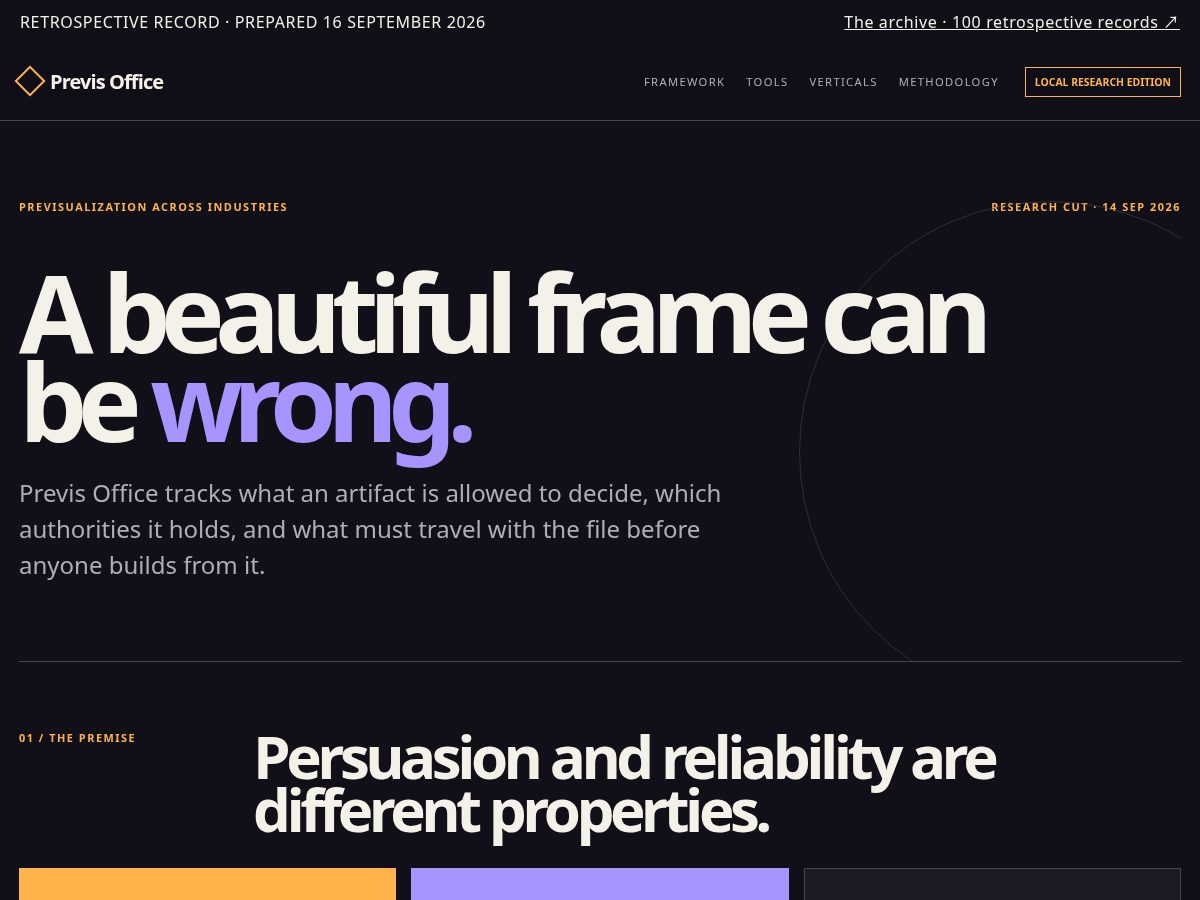 Landing-page snapshot of previsoffice.com