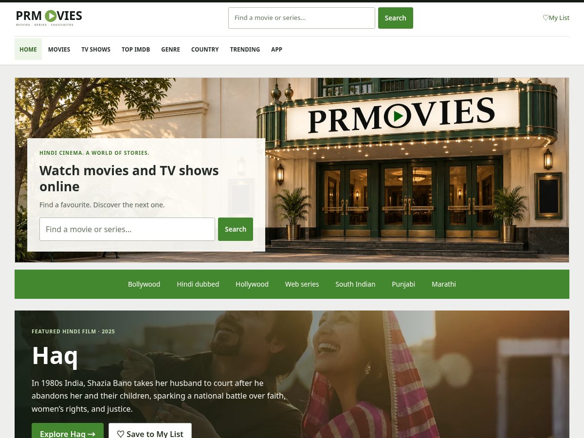 Landing-page snapshot of prmovies-offcial.cyou