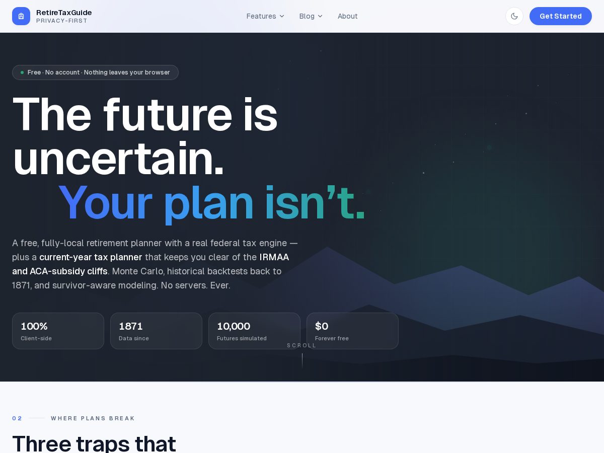 Landing-page snapshot of retiretaxguide.com