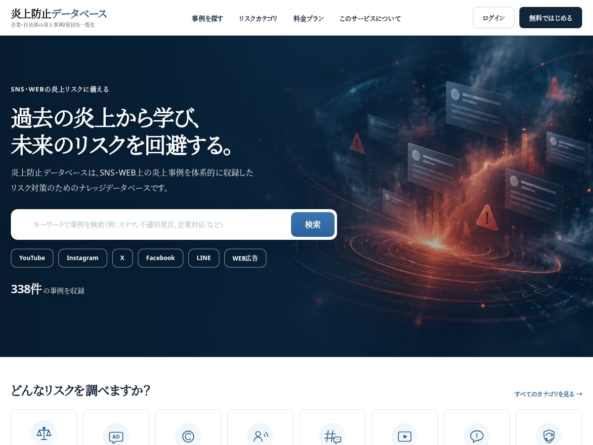 Landing-page snapshot of risk-db.com