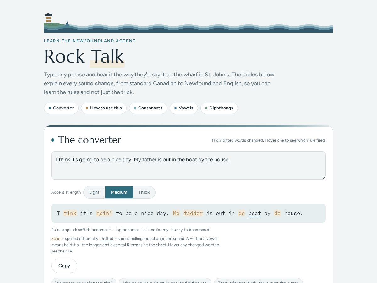 Landing-page snapshot of rocktalk.net