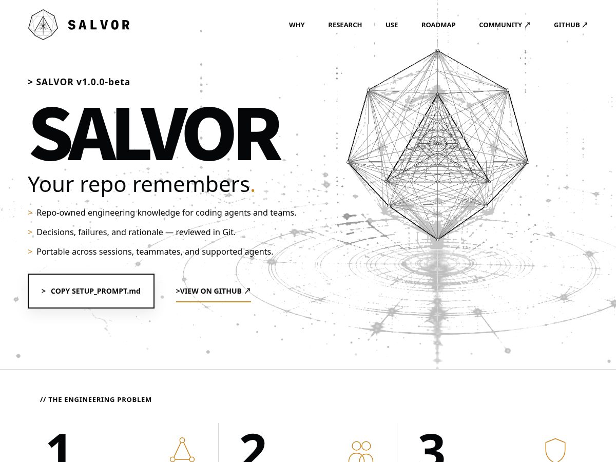 Landing-page snapshot of salvorknows.dev