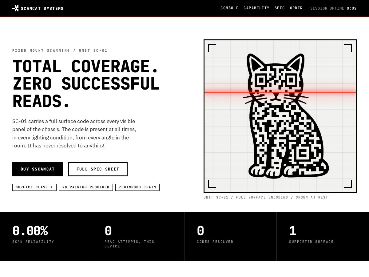 Landing-page snapshot of scancat.fun