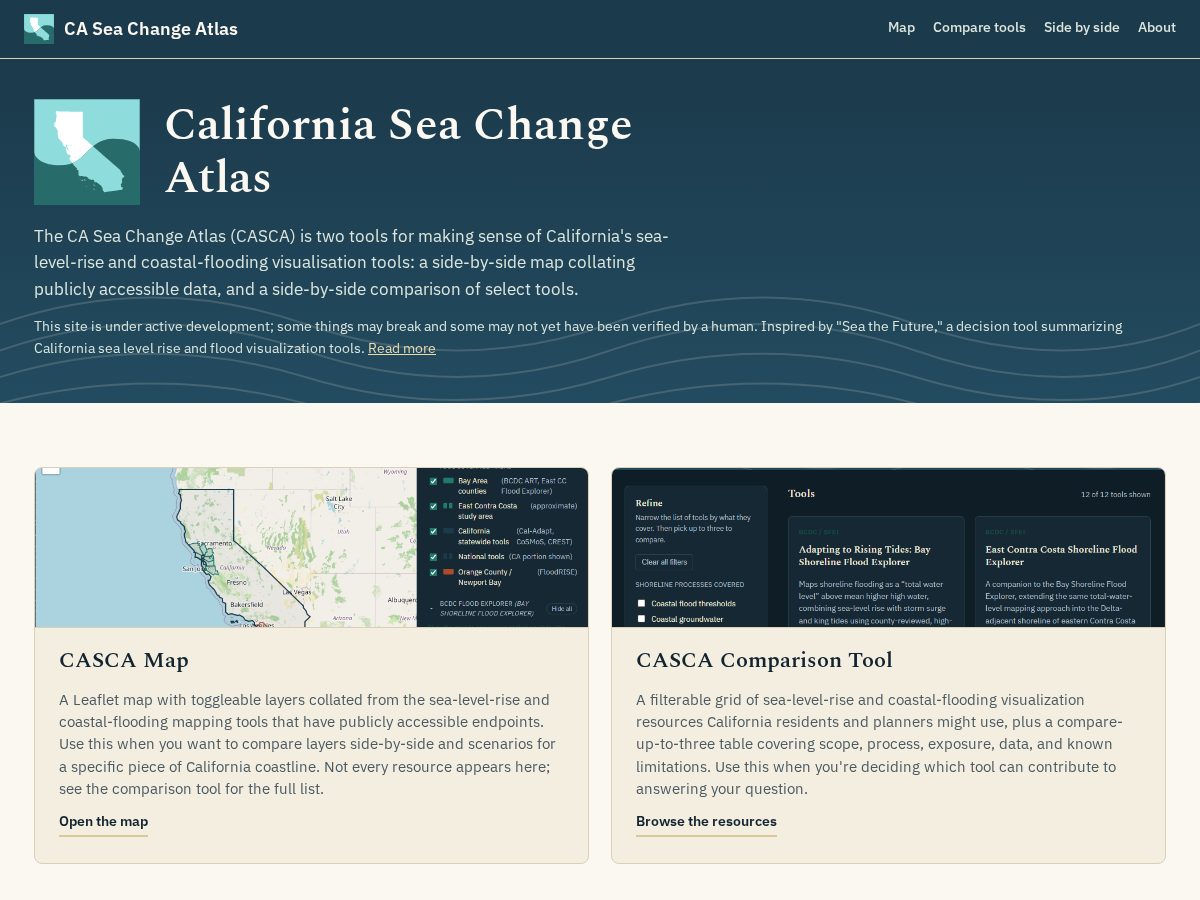 Landing-page snapshot of seachangeatlas.org