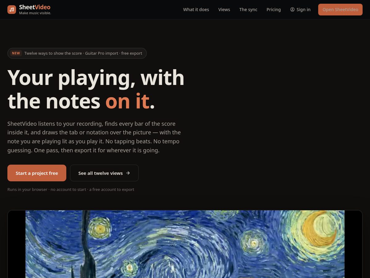 Landing-page snapshot of sheetvideo.com