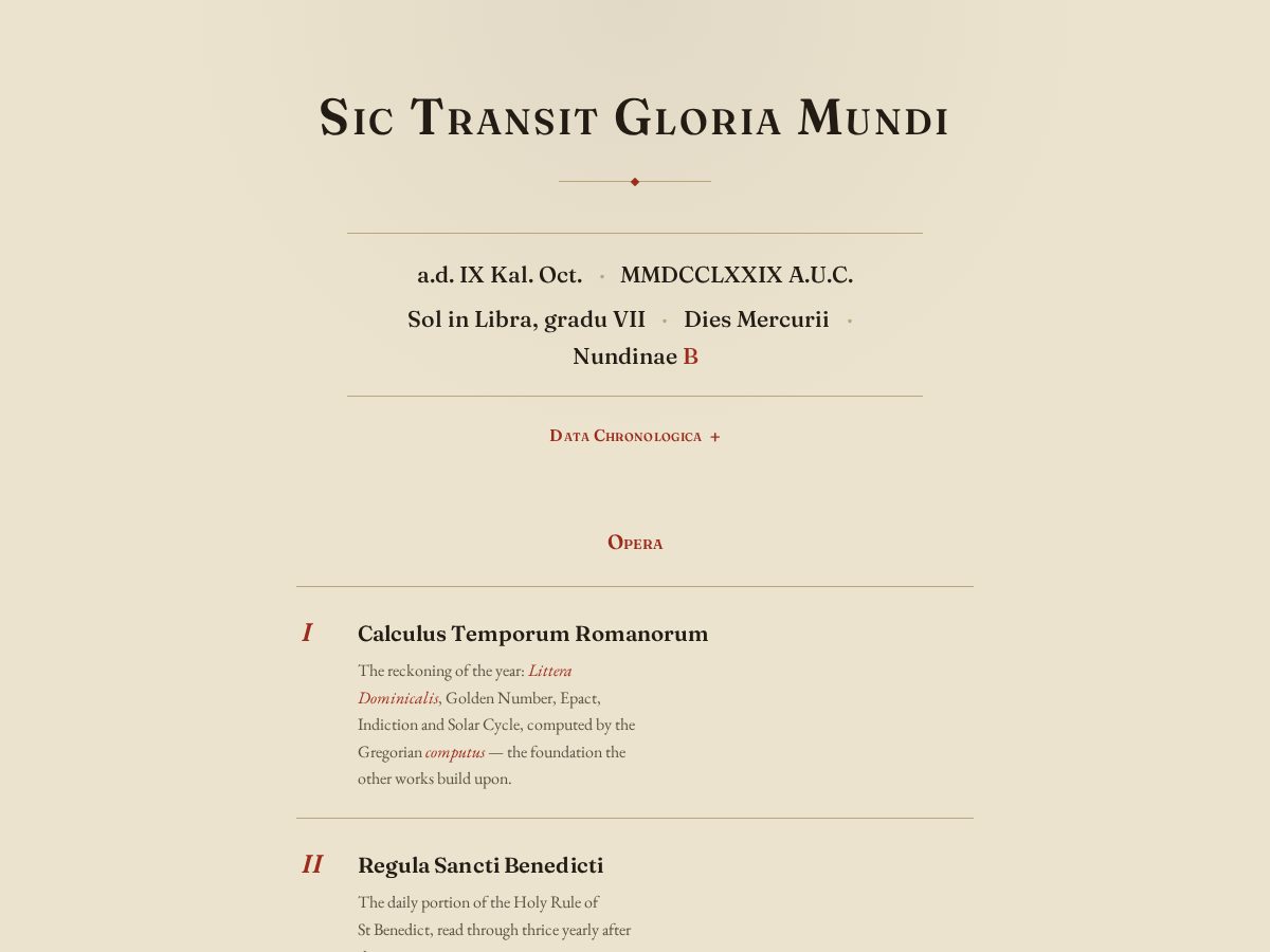 Landing-page snapshot of sictransit.org
