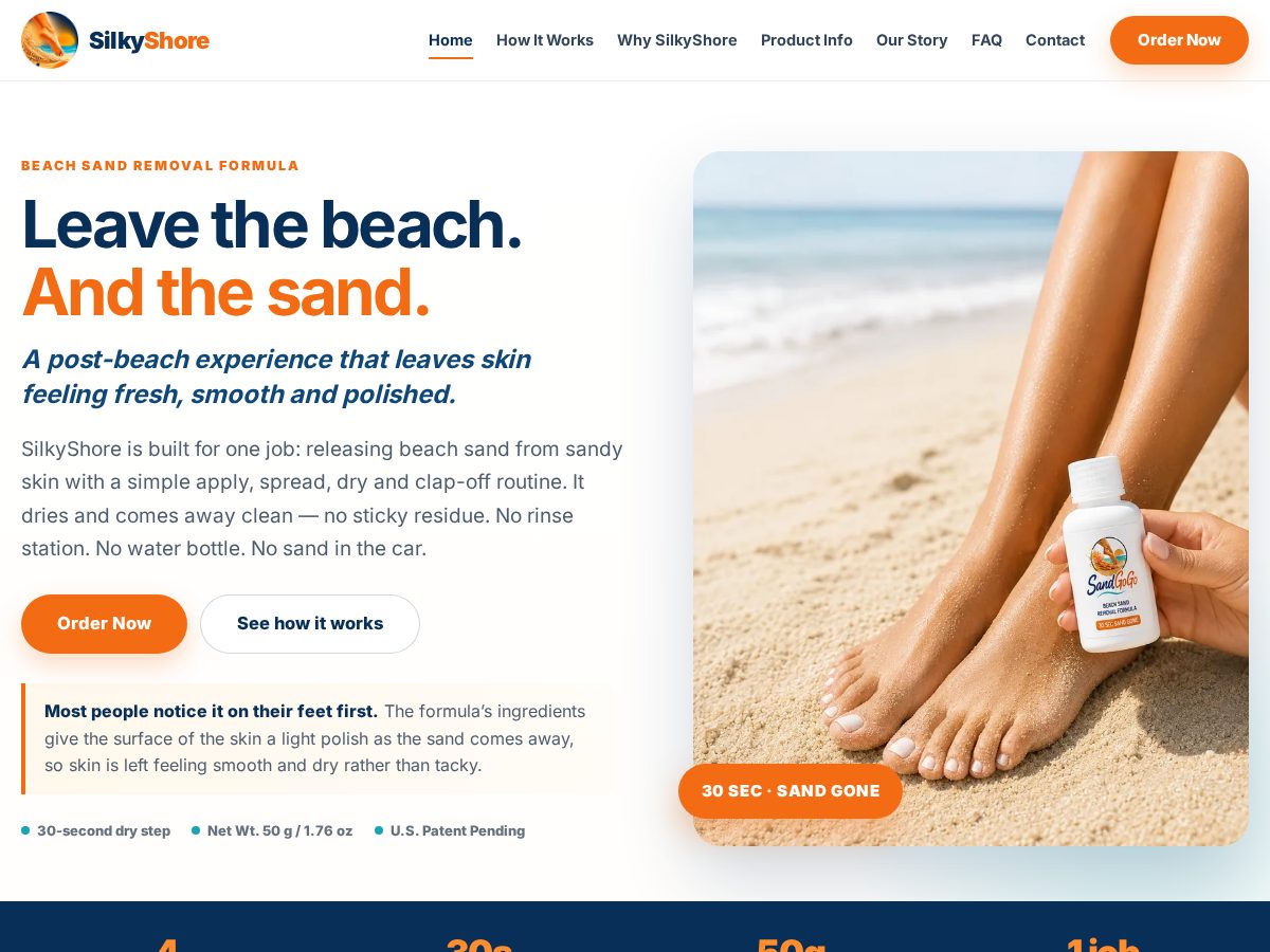 Landing-page snapshot of silkyshore.com