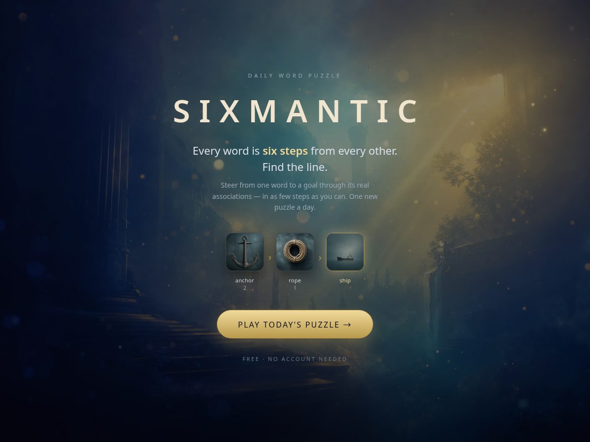 Landing-page snapshot of sixmantic.com