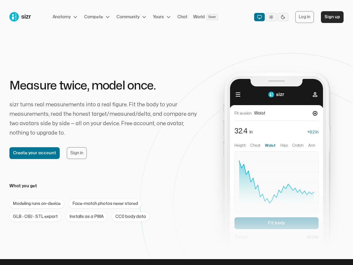 Landing-page snapshot of siz-r.com