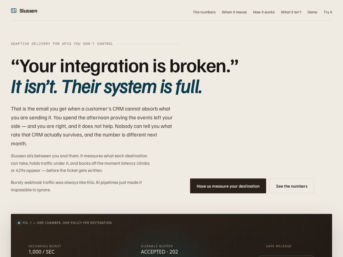 Landing-page snapshot of slussen.dev