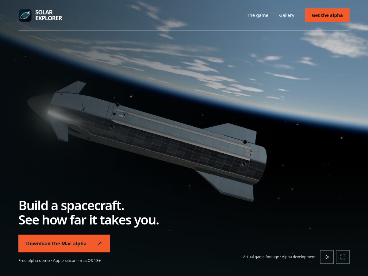 Landing-page snapshot of solarexplorer.space