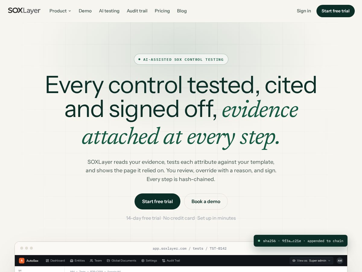 Landing-page snapshot of soxlayer.com