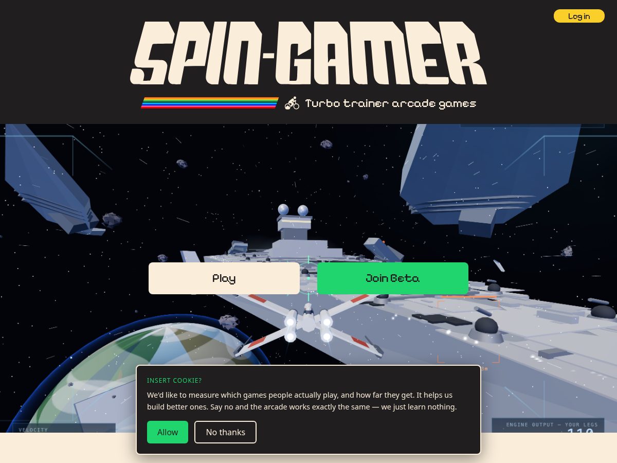 Landing-page snapshot of spin-gamer.com