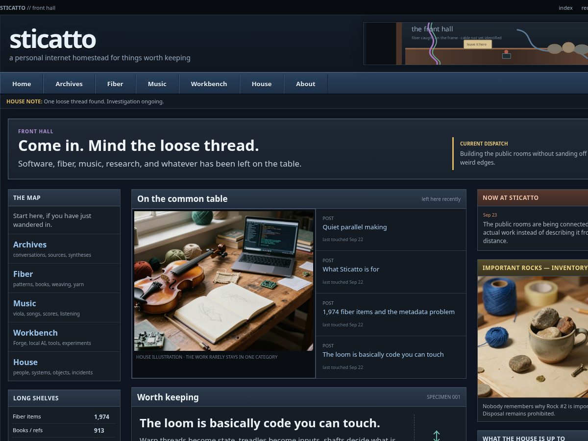 Landing-page snapshot of sticatto.com