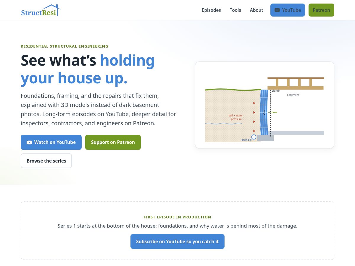 Landing-page snapshot of structresi.com