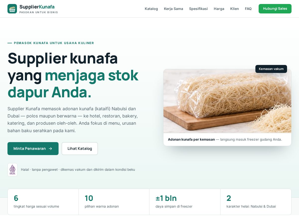 Landing-page snapshot of supplierkunafa.com
