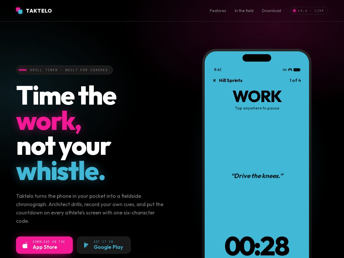 Landing-page snapshot of taktelo.com