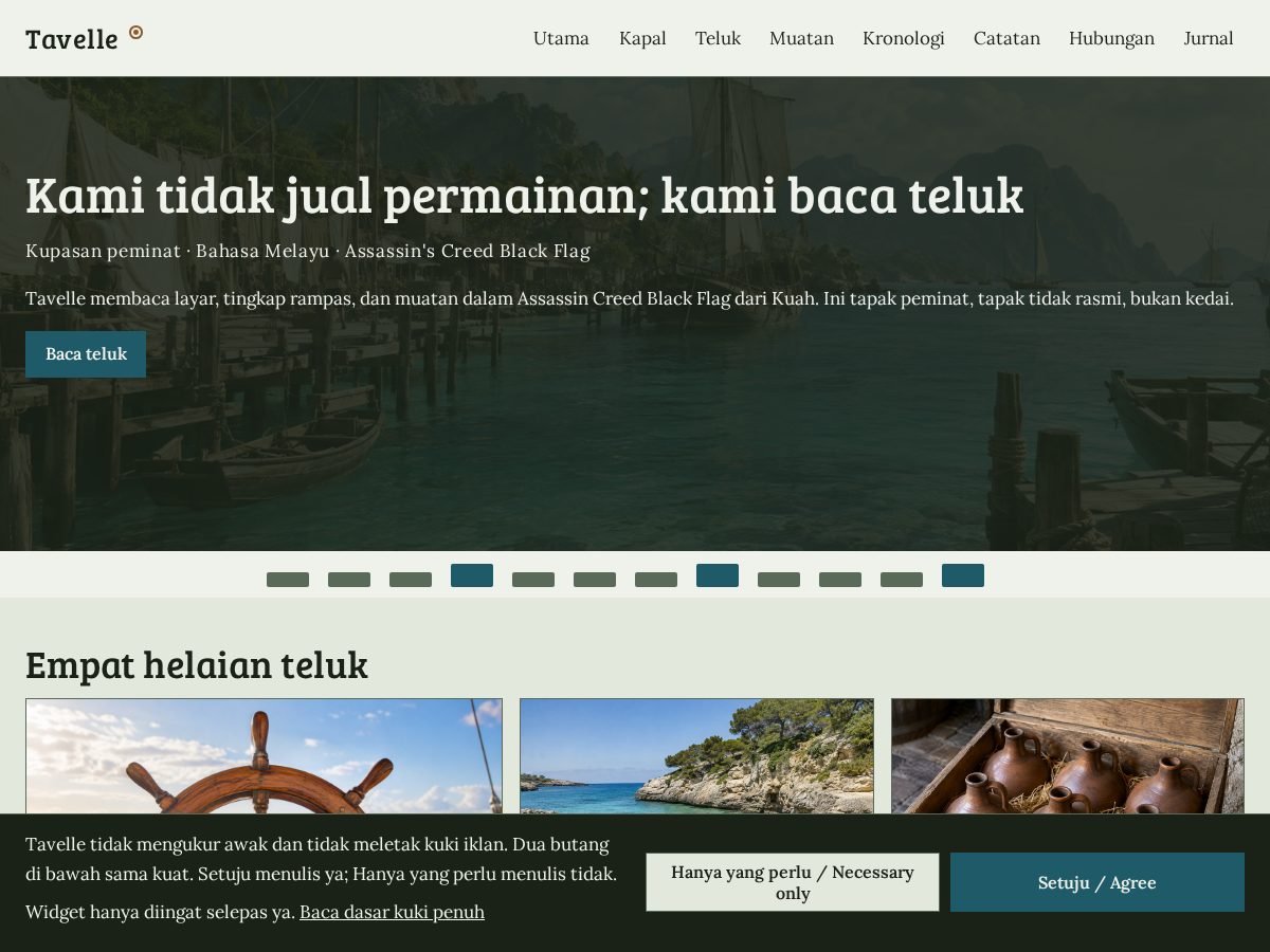 Landing-page snapshot of tavelle.org