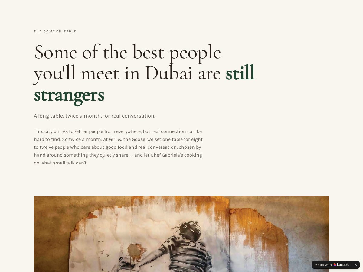 Landing-page snapshot of thecommontabledxb.com