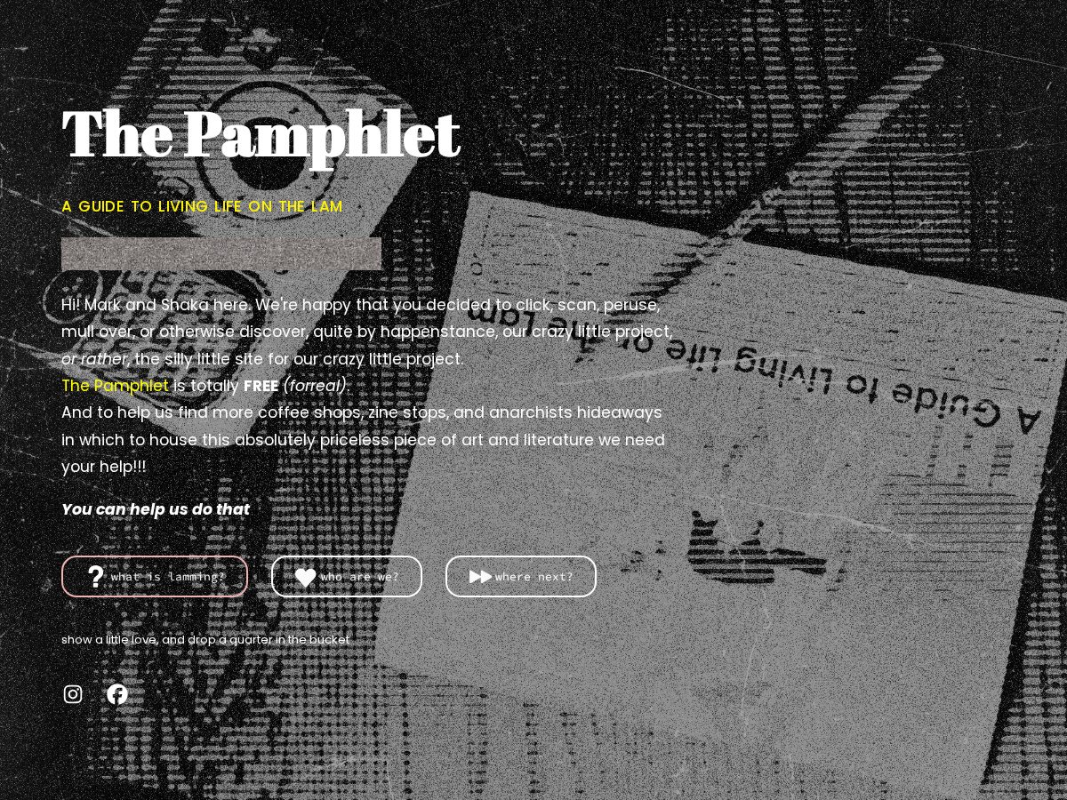 Landing-page snapshot of thelamphlet.org
