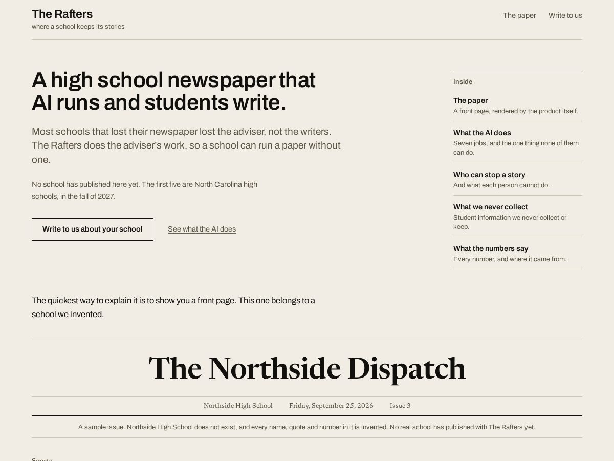 Landing-page snapshot of therafters.org