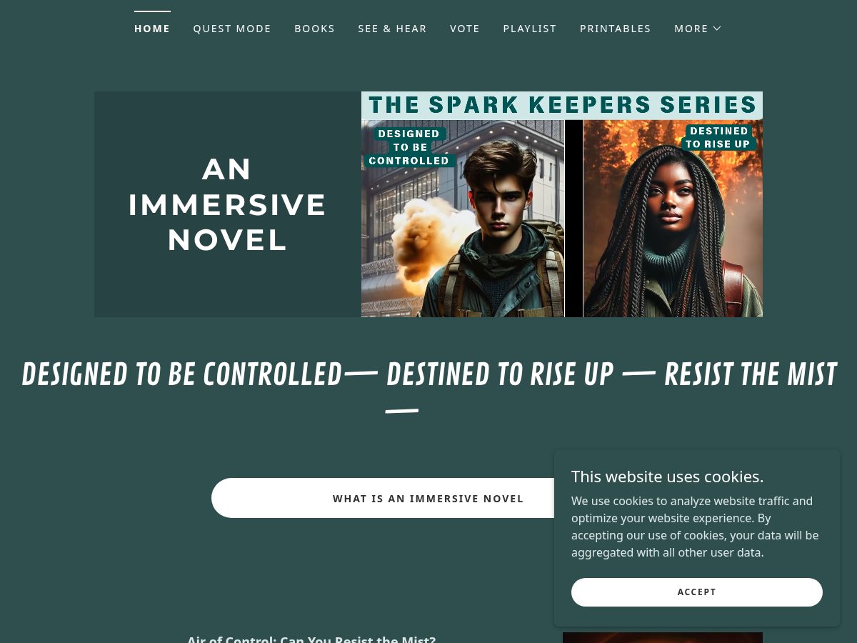 Landing-page snapshot of thesparkkeepers.com