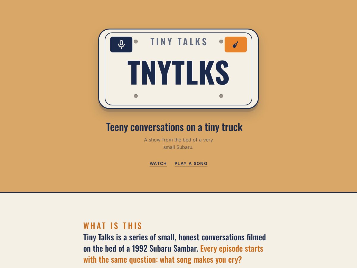 Landing-page snapshot of tinytalks.show