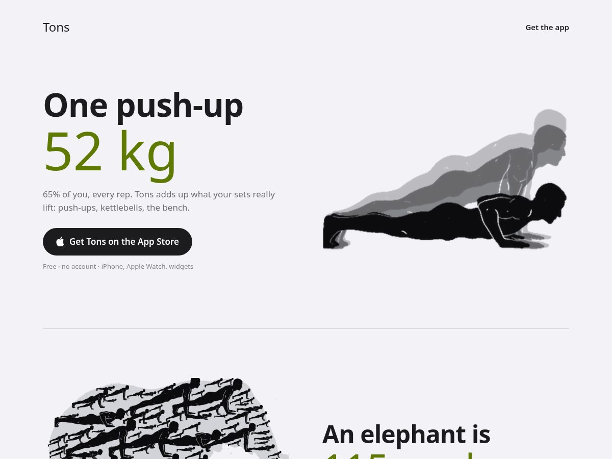 Landing-page snapshot of tonsapp.com