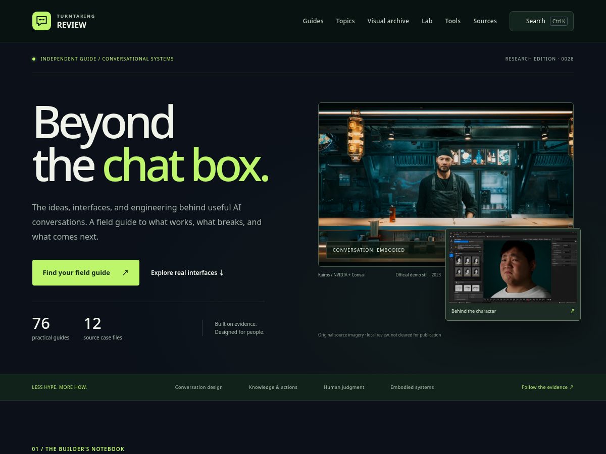 Landing-page snapshot of turntakingreview.com