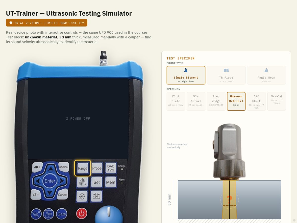 Landing-page snapshot of ut-trainer.com