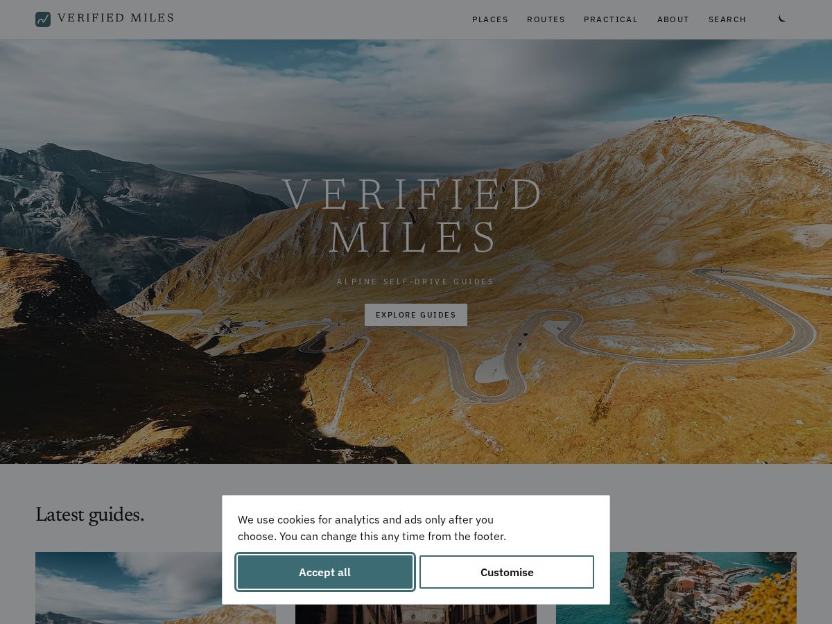 Landing-page snapshot of verifiedmiles.com
